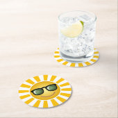 Happy Smiling Sun Ronde Kartonnen Onderzetter (Insitu)