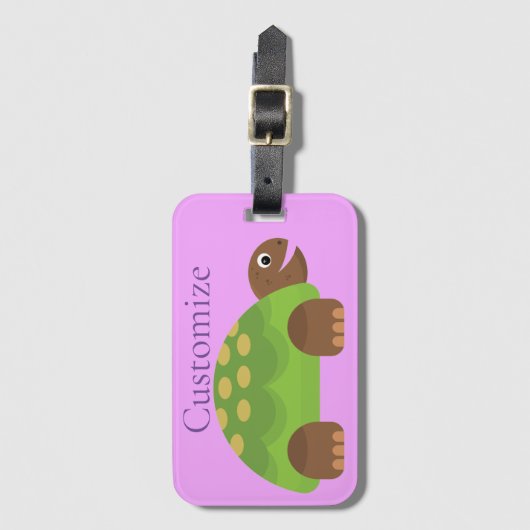 Happy Smiling Turtle Thunder_Cove Bagagelabel (Voorkant (verticaal))
