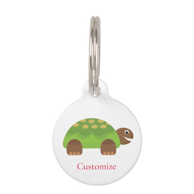 Happy Smiling Turtle Thunder_Cove Huisdierpenning (Voorkant)