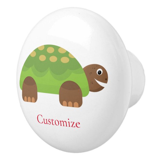 Happy Smiling Turtle Thunder_Cove Keramische Knop (Rechts)