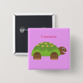 Happy Smiling Turtle Thunder_Cove Vierkante Button 5,1 Cm (Voorkant /achterkant)