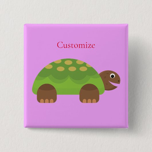 Happy Smiling Turtle Thunder_Cove Vierkante Button 5,1 Cm (Voorkant)