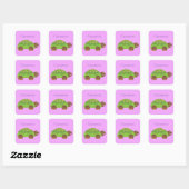 Happy Smiling Turtle Thunder_Cove Vierkante Sticker (Vel)