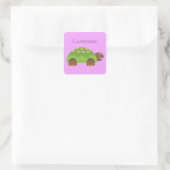 Happy Smiling Turtle Thunder_Cove Vierkante Sticker (Tas)