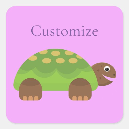 Happy Smiling Turtle Thunder_Cove Vierkante Sticker (Voorkant)