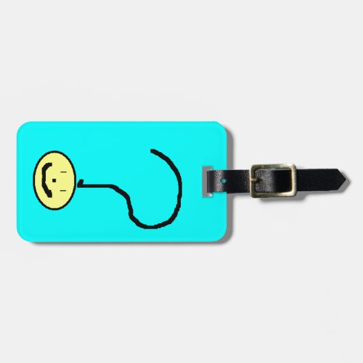 Happy Smiling-vraag Mark Emoji, Kinder kunst Bagagelabel (Voorkant horizontaal)