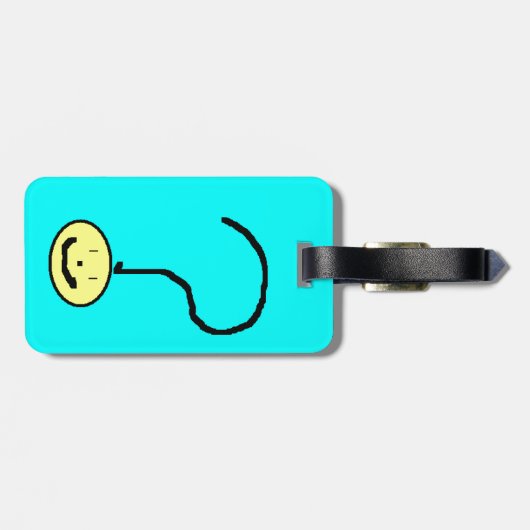 Happy Smiling-vraag Mark Emoji, Kinder kunst Bagagelabel (Achterkant horizontaal)