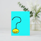 Happy Smiling-vraag Mark Emoji, Kinder kunst Briefkaart (Staand voorkant)