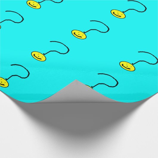 Happy Smiling-vraag Mark Emoji, Kinder kunst Cadeaupapier (Hoek)