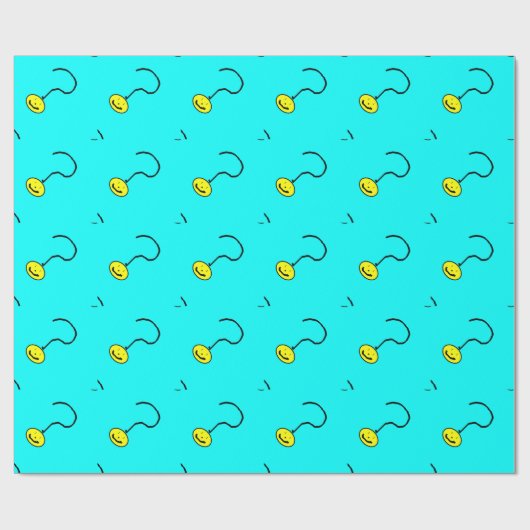 Happy Smiling-vraag Mark Emoji, Kinder kunst Cadeaupapier (Vlak)