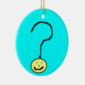 Happy Smiling-vraag Mark Emoji, Kinder kunst Keramisch Ornament (Rechts)