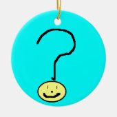 Happy Smiling-vraag Mark Emoji, Kinder kunst Keramisch Ornament (Voorkant)