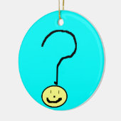 Happy Smiling-vraag Mark Emoji, Kinder kunst Keramisch Ornament (Links)