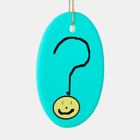 Happy Smiling-vraag Mark Emoji, Kinder kunst Keramisch Ornament (Rechts)