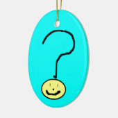 Happy Smiling-vraag Mark Emoji, Kinder kunst Keramisch Ornament (Links)