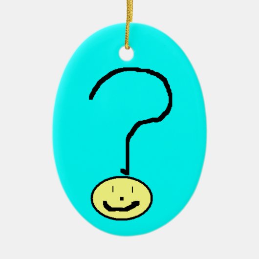 Happy Smiling-vraag Mark Emoji, Kinder kunst Keramisch Ornament (Voorkant)
