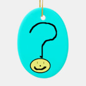Happy Smiling-vraag Mark Emoji, Kinder kunst Keramisch Ornament (Achterkant)