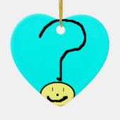 Happy Smiling-vraag Mark Emoji, Kinder kunst Keramisch Ornament (Voorkant)