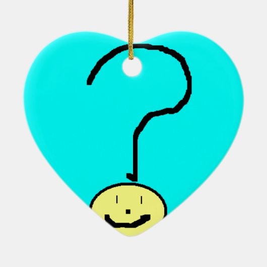 Happy Smiling-vraag Mark Emoji, Kinder kunst Keramisch Ornament (Achterkant)