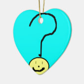 Happy Smiling-vraag Mark Emoji, Kinder kunst Keramisch Ornament (Links)