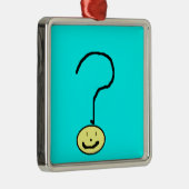 Happy Smiling-vraag Mark Emoji, Kinder kunst Metalen Ornament (Rechts)