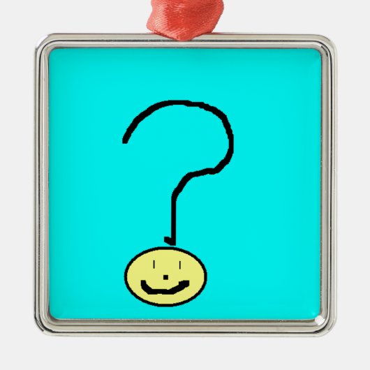 Happy Smiling-vraag Mark Emoji, Kinder kunst Metalen Ornament (Voorkant)