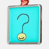 Happy Smiling-vraag Mark Emoji, Kinder kunst Metalen Ornament (Links)