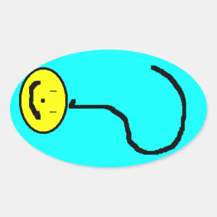 Happy Smiling-vraag Mark Emoji, Kinder kunst Ovale Sticker