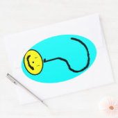 Happy Smiling-vraag Mark Emoji, Kinder kunst Ovale Sticker (Envelop)