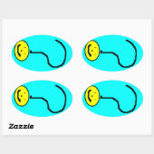 Happy Smiling-vraag Mark Emoji, Kinder kunst Ovale Sticker (Vel)