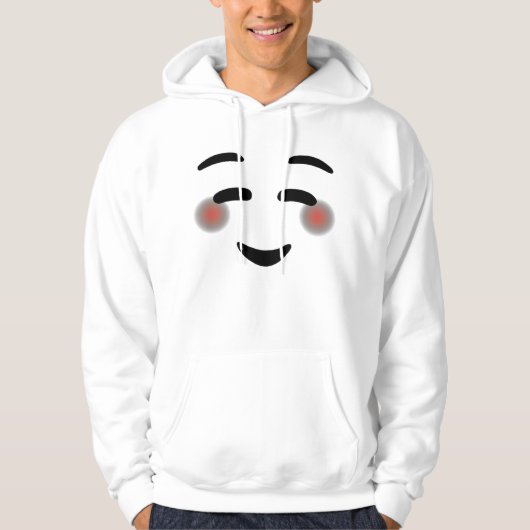 Happy Smilling Eyes Face Blushing Emojis Hoodie (Voorkant)