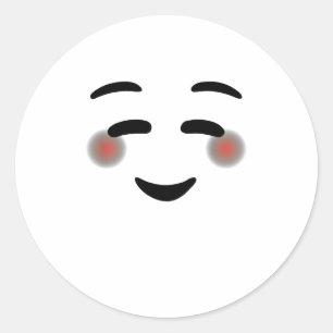 Happy Smilling Eyes Face Blushing Emojis Ronde Sticker