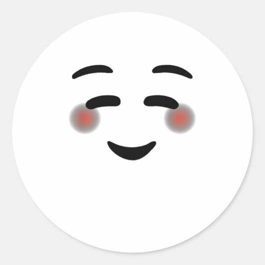 Happy Smilling Eyes Face Blushing Emojis Ronde Sticker (Voorkant)