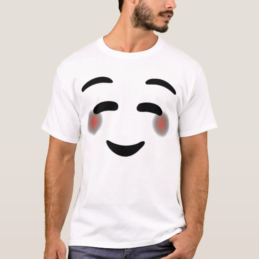 Happy Smilling Eyes Face Blushing Emojis T-shirt (Voorkant)
