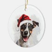 Happy Smooth Fox Terrier Christmas Personalized Keramisch Ornament (Links)
