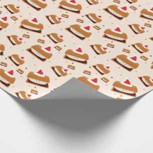 Happy S'more Santa Hats Pattern Food Cartoon Cadeaupapier