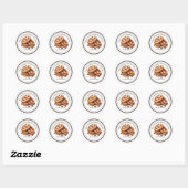 Happy Snacking: Chocolade Chip Liefde Ronde Sticker (Vel)