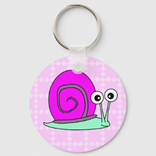 Happy Snail Cartoon Sleutelhanger - Roze