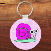 Happy Snail Cartoon Sleutelhanger - Roze (Voorkant)