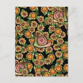 Happy Snail Flowers Briefkaart (Voorkant)