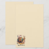 Happy Snail Mail Paper Briefpapier (Voorkant / Achterkant)