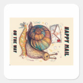 Happy Snail Mail Postcard Vierkante Sticker (Voorkant)