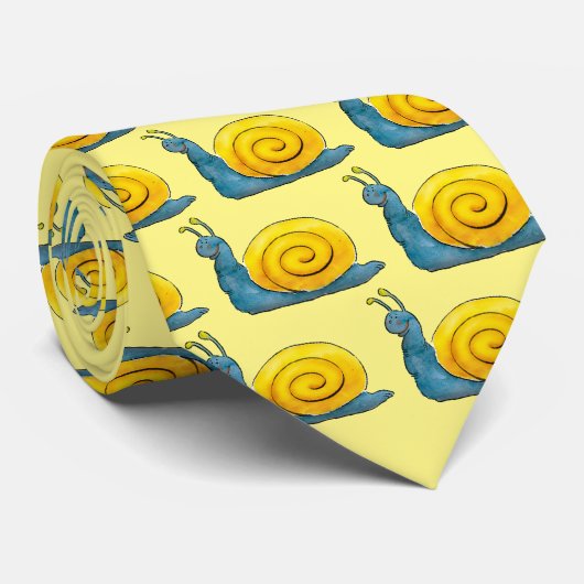 Happy Snail-patroon Stropdas (Opgerold)