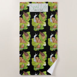 Happy Snails op Sla Leaf Art Strandlaken