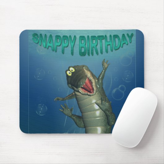 Happy Snappy Birthday crocodile mousepad muis Muismat (Met muis)