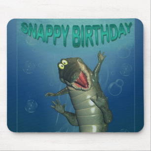 Happy Snappy Birthday crocodile mousepad muis Muismat