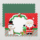 Happy snewman en Santa Claus Feestdagenkaart (Voorkant / Achterkant)