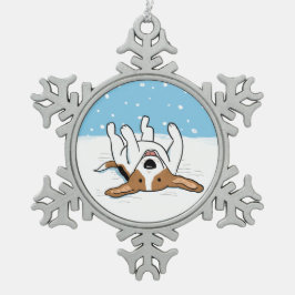Happy Snow Beagle - Cute Dog Kerstfeestdag Tin Sneeuwvlok Ornament