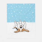 Happy Snow Beagle Hondenliefhebber's wintervakanti Fleece Deken (Voorkant)