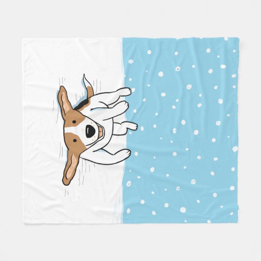 Happy Snow Beagle Hondenliefhebber's wintervakanti Fleece Deken (Voorkant (Horizontaal))